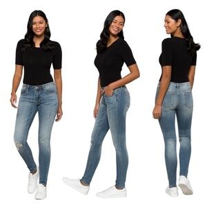 VIGOSS Jagger Skinny Distressed Raw Hem Denim Blue Jeans 26 - Classic, Jean
